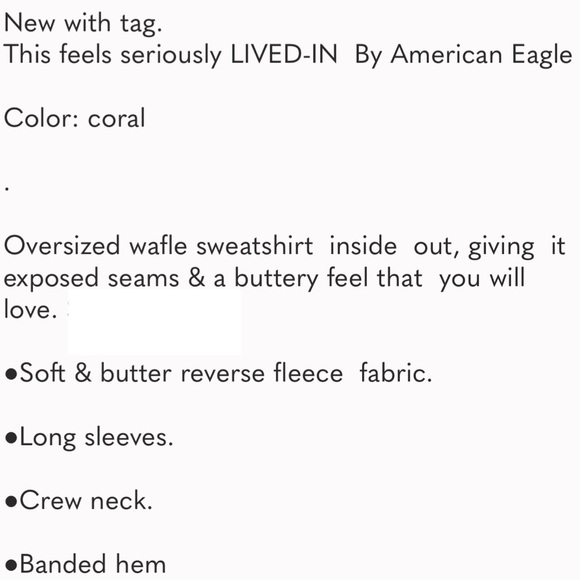 American Eagle Outfitters Pink Waffle Knit Sweatshirt, New with Tags - Picture 10 of 16